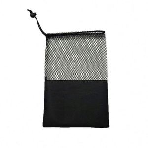 Black Mesh Drawstring Mini Nylon Net Bag With Drawstrings Zipper Small <b>Travel</b> Stuff Bags <b>Gifts</b> - Product Image 4