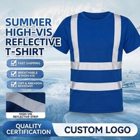 Chemise de sécurité réfléchissante de classe 2 à manches courtes avec logo personnalisé, respirante, anti-UV, lettrage imprimé, uniforme d'équipe de construction