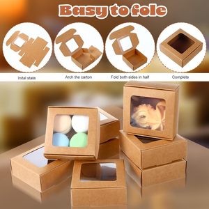 Boîtes d'emballage pour savon avec fenêtre, mini-boîtes cadeaux en papier rectangulaires pour savon <span class=keywords><strong>fait</strong></span> <span class=keywords><strong>maison</strong></span>, biscuits et bonbons - Product Image 3