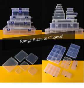 Caja Organizadora de Plástico Transparente con Compartimentos Ajustables, Contenedor de Almacenamiento con Divisores Extraíbles para Cuentas, Caja de Compartimentos - Product Image 3