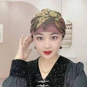 YASEEN <b>Large</b> Solid <b>Ornament</b> Breathable All-Season Fashionable Banquet Headwear - Product Image 1