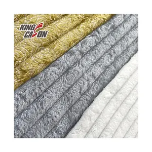 Kingcason批发热卖3色条纹银印花法兰绒羊毛针织面料保暖服装毯床上用品