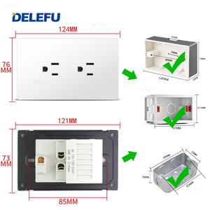 Panel DELEFU Serie H de Cuatro Colores para PC, Conexión a Enchufe Estándar Americano de 124*76mm - Product Image 3