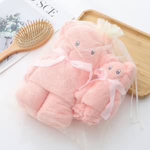 Luxe ours serviette serviette de bain pliant éléphant jouet serviette haute densité corail velours ensemble absorbant mignon doux cadeau pour <span class=keywords><strong>bébé</strong></span> - Product Image 3