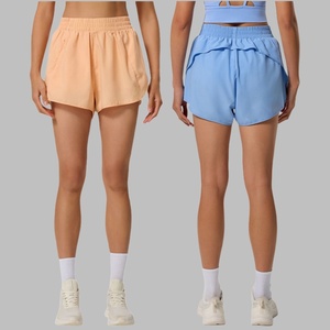 Pantalons de <span class=keywords><strong>yoga</strong></span> sportifs pour femmes à taille haute, personnalisés, à séchage rapide, respirants, décontractés, shorts de course pour l'été, coupe ample avec poche - Product Image 1