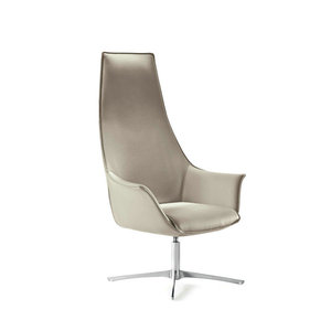 Sillas comerciales para sala de recreo, silla de oficina superior de gama alta con pierna de alumbre, sillón de recepción de cuero con respaldo alto para sala de oficina - Product Image 3