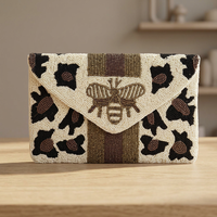 IQRA CREATION Dompet Koin Manik-Manik Buatan Tangan Ramah Lingkungan Desain Warna-Warni dengan Ritsleting dan Tali Lepas Pasang Bahan Poliester
