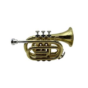 SEASOUND Mini <span class=keywords><strong>trompette</strong></span> de poche OEM JYPT406 Instrument de tonalité BB en laiton doré bon marché - Product Image 4