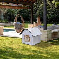 Lit pour chat rafraîchissant, pour l'intérieur et l'extérieur, imperméable, isolé, avec 9 blocs de glace, abri pliable et portable pour animaux de compagnie