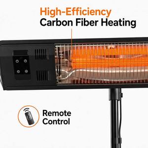 Chauffe-terrasse électrique infrarouge certifié CE avec télécommande, en fibre de carbone, pour extérieur, avec trépied réglable - Product Image 4