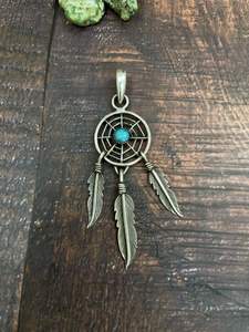 Pendentif unique en argent sterling fait main tendance pour femmes, avec turquoise Kingman - Product Image 4