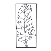 Cadre de décoration murale moderne en métal abstrait avec fil métallique Feuille de fleur Art mural islamique inspirant suspendu noir Logo personnalisé 1 jour