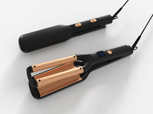 Rizador y Ondulador de Pelo Eléctrico de Cerámica PTC de Triple Barril de Marca Privada <span class=keywords><strong>con</strong></span> Pantalla LED, Herramienta Profesional de Estilizado de Calentamiento Rápido - Product Image 3