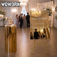 WOWORK Nouveau design – Support de toile de fond en maille dorée effet miroir SST pour mariage, anniversaire, événementiel