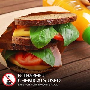 <b>Biodegradable</b> and Compostable Food Grade Unbleached Natural Kraft <b>Paper</b> Stock Bags for Bakery Cookies Sandwich <b>Paper</b> Bags - Product Image 6