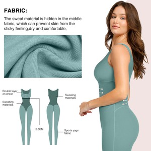 Combinaison de sport sans manches Hexin, sans couture, pour la gym, la course à pied, avec fermeture éclair sur le devant, combinaison de sauna pour femmes - Product Image 5