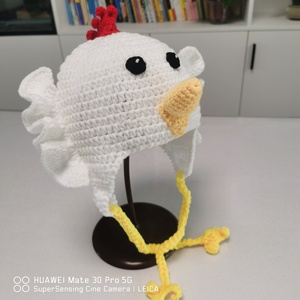 Gorro <span class=keywords><strong>de</strong></span> Gallo Navideño Hecho a Mano con Orejeras <span class=keywords><strong>de</strong></span> Ganchillo para Niños y Adultos en Algodón Suave, Múltiples Tallas para Deportes al Aire Libre, Fiestas y Pesca - Product Image 5