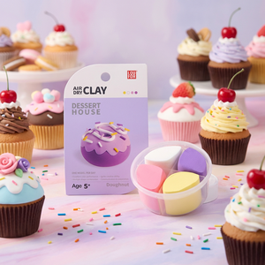 Argile à séchage à l'air libre sur le thème des desserts, kit d'argile miniature pour aliments, ensemble d'argile pour beignets et cupcakes, argile à séchage à l'air libre sans cuisson - Product Image 1