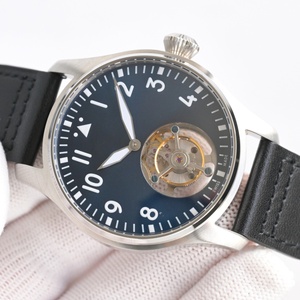 Montres mécaniques à tourbillon tendance et très vendues avec cadran noir et boîtier argenté - Product Image 3