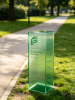 Panneau de sol minimaliste en acrylique cristallin, support d'affichage autoportant pour jardin extérieur, plaque décorative esthétique pour aménagement paysager