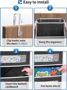 Fabric Hanging Storage Bag Behind Doors Nursery Hanging Organizer and Baby Diaper Caddy Over the Door Organizer for Bedroom - Product Image 4