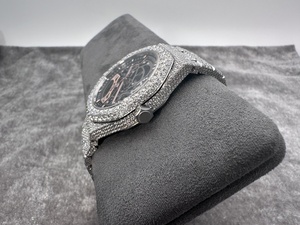 นาฬิกาเพชรเรืองแสงตามสั่ง41มม. การเคลื่อนไหวของ3120 15407 VVS เพชรเต็มเพชรโมอิสซาไนท์ - Product Image 6