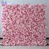 Mur de roses artificielles blanches haut de gamme sur mesure de 2,4 m pour décorations de mariage, événements de remise des diplômes et fête des Mères