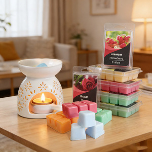 Bougies parfumées artisanales en pot plastique à 6 compartiments, petit format économique, cubes, boîte personnalisée, emballages pour cires parfumées - Product Image 1