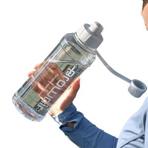 Bouteille d'eau de sport noire portable de grande capacité pour le cyclisme, le camping, le tennis, la natation, la salle de sport, avec couvercle pour hommes - Product Image 4