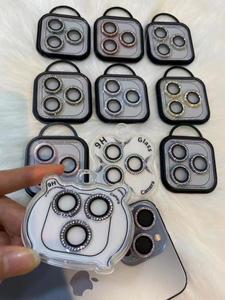 El mejor protector de lente de cámara para iPhone 15 con eliminación con caja de embalaje de vidrio templado para anillos protectores de cámara iPhone diamante - Product Image 2