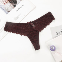 Culotte taille basse en dentelle pour femmes, sous-vêtements Sexy pour femmes, culotte string à dos en T pour adultes, uni teint comme sur la photo