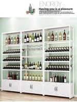 Étagère à vin en fer forgé, présentoir moderne et minimaliste pour bar, supermarché, étagère de séparation noire/marron