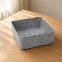Ensemble de boîtes de rangement en feutre minimalistes de qualité supérieure, cinq pièces, bacs organisateurs emboîtables, emballage personnalisé avec logo, prêt à la vente