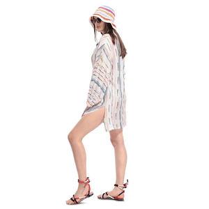 Robes caftan imprimées en soie 100% personnalisées 2020 femme Resort Wear caftan avec cardigan t-shirt - Product Image 3