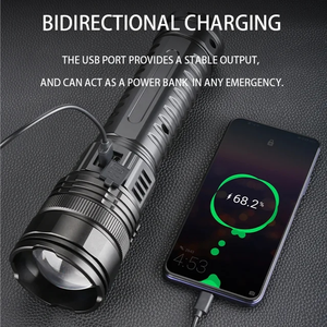 Белый lazer Power bank телескопический зум cob задний фонарь Водонепроницаемый Перезаряжаемый usb светодиодный тактический фонарь уличный фонарик - Product Image 3