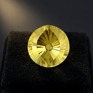 Quartz Citron Rond Taillé Concave, Pierre Précieuse Naturelle Jaune de Qualité Supérieure, Semi-Précieuse, Meilleur Prix Gopika Gems - Product Image 4