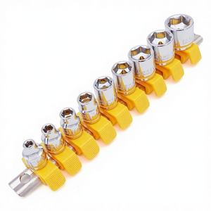 Jeu de douilles compactes pour bricolage, finition chromée, support OEM personnalisé, douilles profondes pour réparation - Douilles hexagonales carrées 1/4'' 3/8'' 1/2'' - Product Image 1