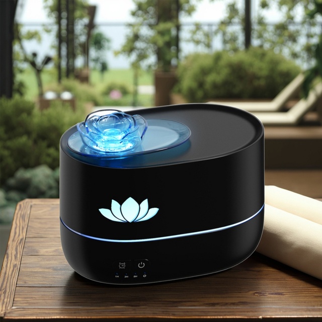 350ml Portable Essential Oil Function USB Powered Light Aroma Diffusers with Clock Speaker Ultrasonic Atomization Humidifier