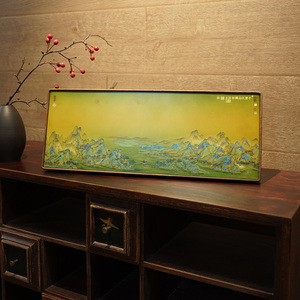 Peinture murale de style chinois « Mille kilomètres de rivières et de montagnes » pour la décoration de bureau, d'entrée, de salon et de bureau, cadeau de fête ou d'anniversaire - Product Image 3