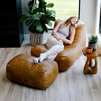 Fauteuil Poire Modora pré-rempli en mousse polyuréthane PU, siège de salon et de jeu, en cuir végétalien Copper Harbor