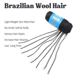 Venta al por mayor, barato, 70g por paquete, pelo de lana brasileña, fibra sintética ignífuga para trenzar y hacer el pelo de ganchillo - Product Image 2
