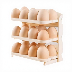 Organizador de Huevos de Plástico de 3 Niveles, Capacidad para 24 Huevos, Plegable, Apto para Lavavajillas y Horno, para Refrigerador, Práctico Porta Huevos - Product Image 2