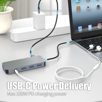 USB C Hub Multi port Adapter 10-in-1 mit 4K HDTV VGA, USB A, SD TF,USB C PD100W, Audio für Win Dows/Mac,USB C Geräte
