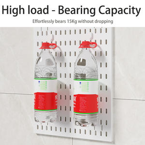 ชั้นวางของ pegboard: ชั้นวางจอแสดงผลติดผนังแบบไม่ต้องเจาะสำหรับอุปกรณ์จัดระเบียบสำหรับโต๊ะอ่านหนังสือพาร์ทิชันห้องพักหอพัก - Product Image 3