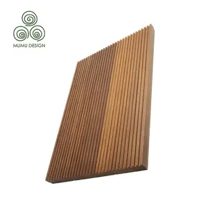 MUMU Chinese Supplier Indoor Cut Wooden Decorative Panels Decor Wall Wood Wax Oil Finish Board