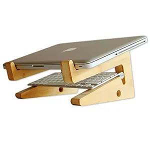 Eco-Friendly Adjustable Bamboo Monitor Stand Cheap Foldable Computer Desk