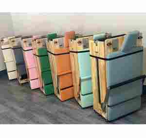 Studio Yoga Rumahan Reformer Pilates Kayu Solid untuk Latihan Yoga dan Pilates, Reformer Pilates Lipat dari Kayu Ek - Product Image 5