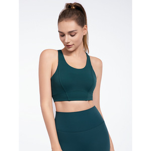 Big Tree Apparel Chaleco de yoga sin espalda para mujer Transpirable Estampado Atlético Entrenamiento Pilates Fitness Bra con mangas cortas - Product Image 3