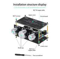 Placa decodificadora Bluetooth 5,0 de doble canal estéreo de tono alto y bajo premódulo de sintonización continua de 360 grados