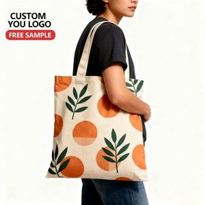 Custom Logo Cotton Canvas Tote Bag With Handles Eco Recyclable Organic Cotton Canvas Shopping Tote Bag - Product Image 1